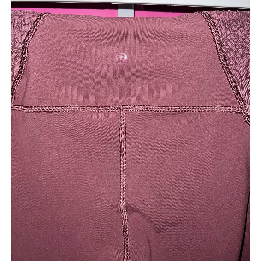 Lululemon Athletica Maroon Patterned Leggings - image 2
